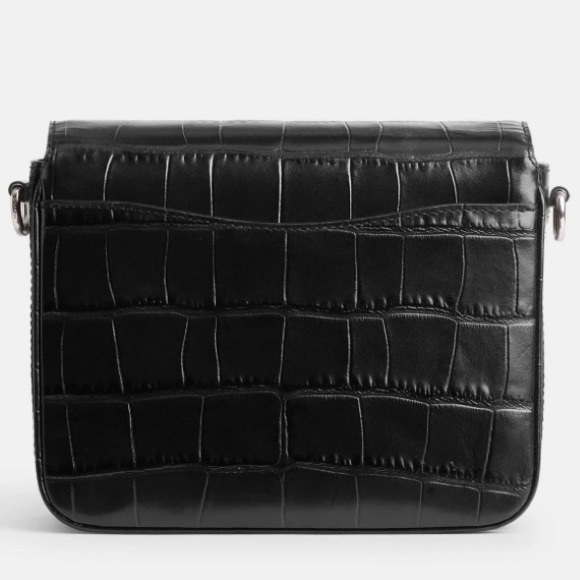 Coach Embossed Croc Leather Cassie Crossbody 19 Black with silver hardware NWT - Picture 6 of 17